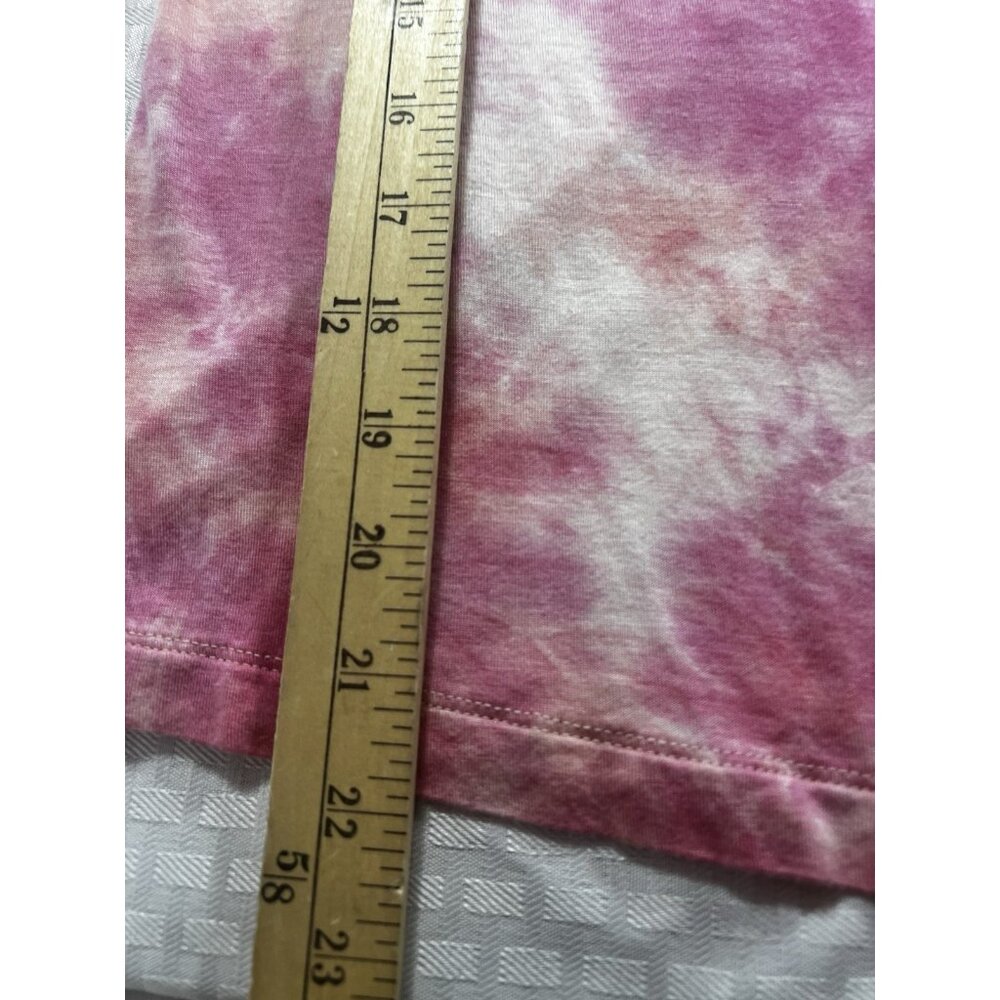 Hem‎ & Thread Pink/Orange Long Sl, Lightweight Knit top Womens Sz Med-drawstring - Picture 7 of 9